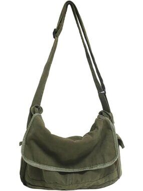 Vintage Canvas Messenger Bag for Men Women Crossbody Bag Satchel Shoulder Bag Ha